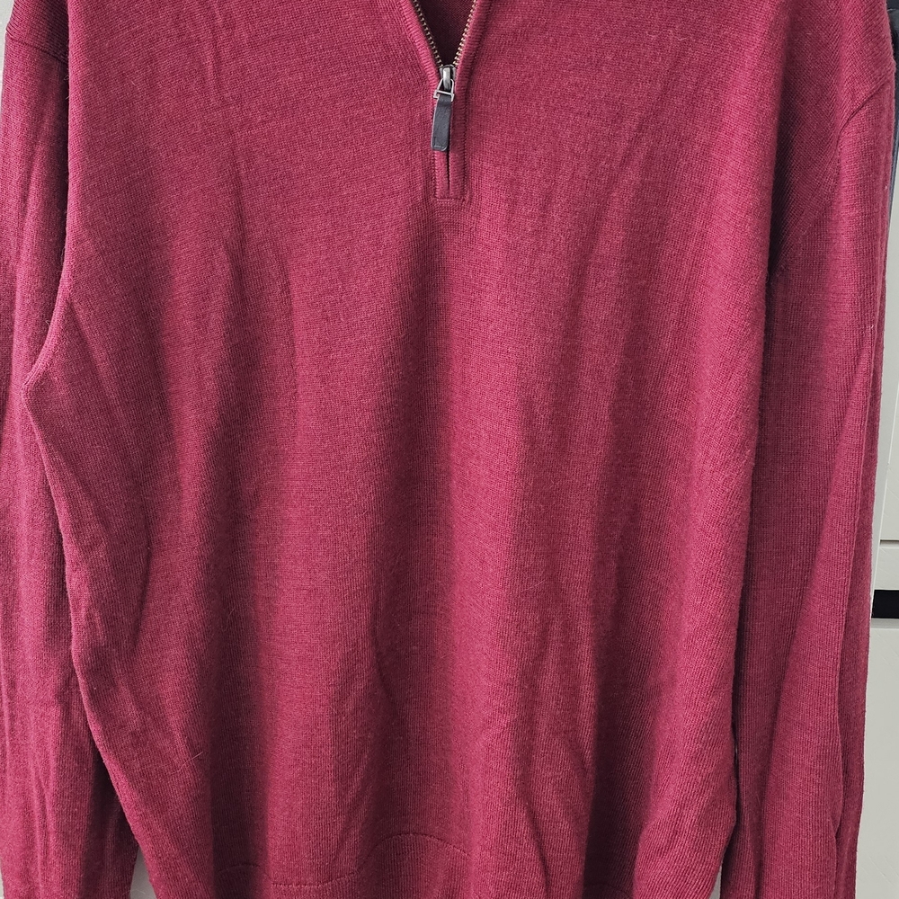 Men's Red Half-Zip Sweater